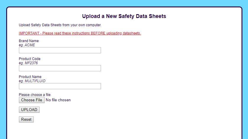 Screenshot upload page - EsySDS